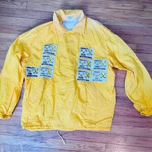 Vintage Yellow Lined Jacket with Fridley Field Hockey Invitational Patches